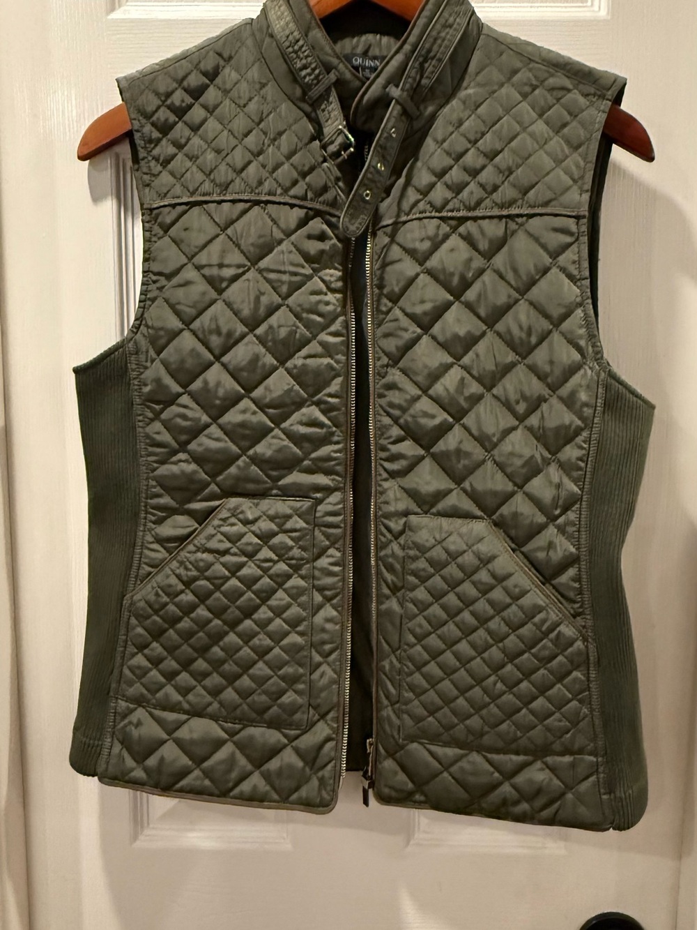 Quinn Quilted Olive Green Vest - Women's Sleeveless Coat